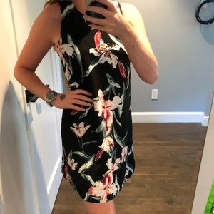 Leith Tropical print racer-back mini dress